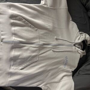 White Playboy Zip-Up Hoodie